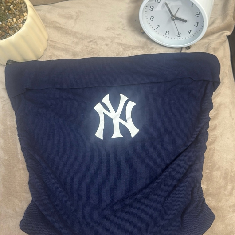 New York Yankees Navy Tube Top with White Logo